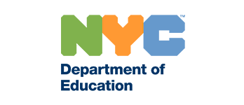 Logo of the NYC Department of Education featuring the letters 'NYC' in green, orange, and blue with the full title 'Department of Education' underneath.